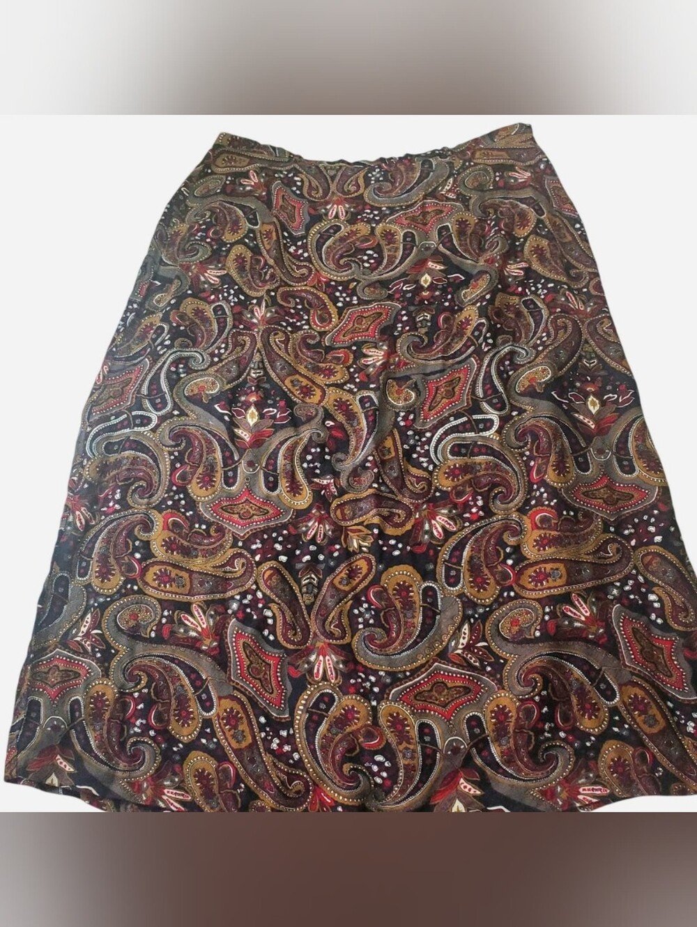 Vintage SAG HARBOR Maxi Skirt RAYON Womens Size 18 Paisley Zipped Y2k Boho 90s